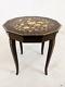 Italian Marquetry Musical Table Dodecagonal With Wind-up Music Box Vintage