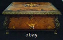 Inlaid Floral Wood Music Jewelry Box Reuge Sainte Croix CH 3/75 Operas Swiss