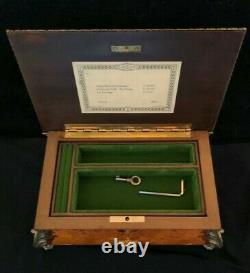 Inlaid Floral Wood Music Jewelry Box Reuge Sainte Croix CH 3/75 Operas Swiss