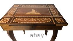 Inlay Wood Music Box Table Jewelry Sewing Storage Vintage Little Mermaid Denmark
