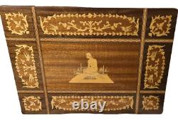 Inlay Wood Music Box Table Jewelry Sewing Storage Vintage Little Mermaid Denmark