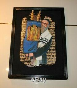 Irwin Brown Rabbi Torah Judaica Collage Wood Wall Sculpture Music Box Jewish Art