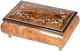 Italian Hand Crafted Inlaid Natural Elm Wood Musical Box Plays Waltz Of The