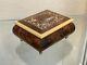 Italian Hand Crafted Inlaid Natural Wood Musical Box Works