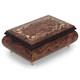 Italian Hand Crafted Inlaid Olmo Wood Musical Jewelry Box Plays Claire De Lune