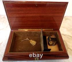 Italian Hand Crafted Natural Wood/Edna Hibel Art/Swiss Music Box -Mozart/ w KEY