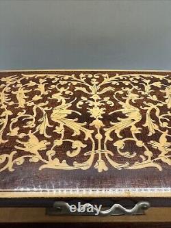 Italian Inlaid Jewelry Music Box Reuge Wood 10.5x6x3.75