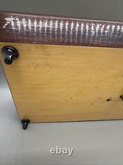 Italian Inlaid Jewelry Music Box Reuge Wood 10.5x6x3.75