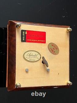 Italian Inlaid Wood Lacquered Music Jewelry Box Swiss movement