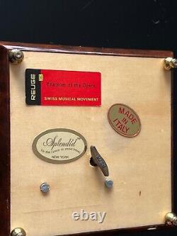 Italian Inlaid Wood Lacquered Music Jewelry Box Swiss movement