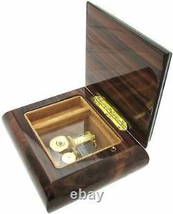 Italian Music Box, 5, Elm Wood with Ribbon Floral Inlay