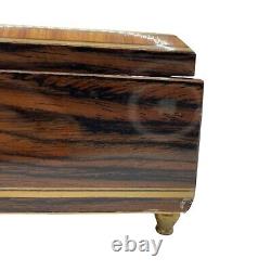 Italian Venice Hand Crafted Inlaid Wood Musical Box With Key 8