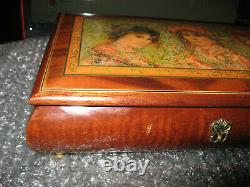 Italian Wood Musical Jewelry Box Reuge Inlay (Needs restoration) no key