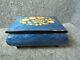 Italy Ercolano Torna A. Surriento Blue Wood Grained Inlaid With Flowers Music Box