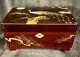 Japanese Lacquered Wood Jewelry Storage Chest Music Box C-1950s 11.75d