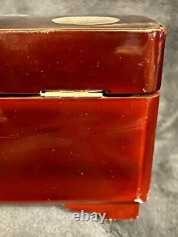 Japanese Lacquered Wood Jewelry Storage Chest Music Box C-1950s 11.75D