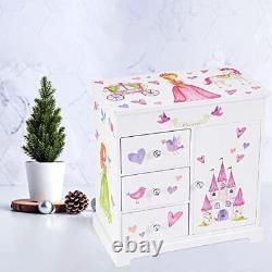 Jewelkeeper Unicorn Musical Jewelry Box with 3 Pullout Drawers Fairy Princess