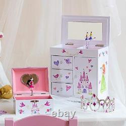 Jewelkeeper Unicorn Musical Jewelry Box with 3 Pullout Drawers Fairy Princess