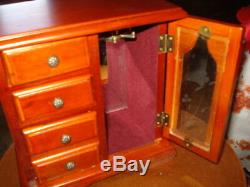 Jewellery, TOY WOOD CUPBOARD HOUSE CHECKROOM ROOM music box TOY