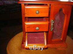 Jewellery, TOY WOOD CUPBOARD HOUSE CHECKROOM ROOM music box TOY