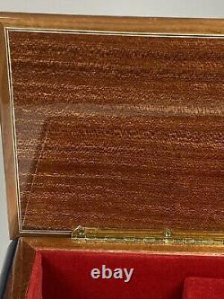 Jewelry Music Box Wood Lacquered Inlay Italy Blue Danube By Strauss Vtg Reuge