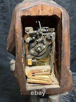 Karl Griesbaum German Antique Carved Wood Whistler Lantern Music Automaton Box