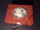 Key-wind Music Box 1800's Wood With Hand Painted Insert On Top