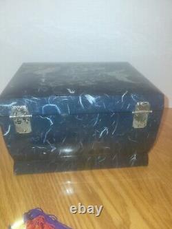 Korean Mother of Pearl Birds Design Lacquered Wooden Music Jewelry Box With Key