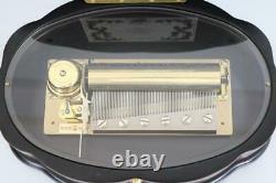 LARGE REUGE CYLINDER MUSIC BOX plays 3 tunes ch3/72 DEBUSSY, STRAUSS, IVANAVICI