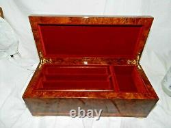 LARGE Vintage Italian Inlaid Wood, Swiss MOVEMENT Jewelry Music Box