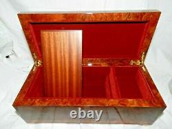 LARGE Vintage Italian Inlaid Wood, Swiss MOVEMENT Jewelry Music Box