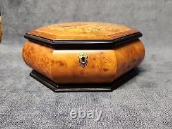 La Botteguccia Violin Inlaid Wood Musical Large Octagon Jewelry Box Italy mAAK