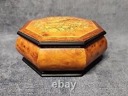 La Botteguccia Violin Inlaid Wood Musical Large Octagon Jewelry Box Italy mAAK