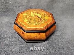 La Botteguccia Violin Inlaid Wood Musical Large Octagon Jewelry Box Italy mAAK