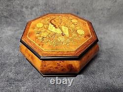 La Botteguccia Violin Inlaid Wood Musical Large Octagon Jewelry Box Italy mAAK