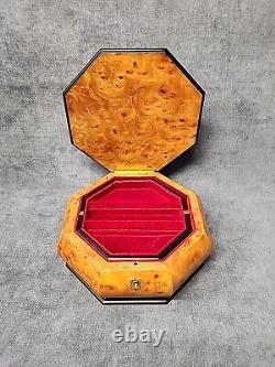 La Botteguccia Violin Inlaid Wood Musical Large Octagon Jewelry Box Italy mAAK