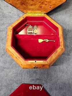 La Botteguccia Violin Inlaid Wood Musical Large Octagon Jewelry Box Italy mAAK