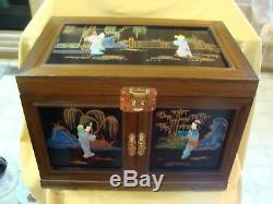 Large Chinese Musical Jewelry Box Drawers Ballerina