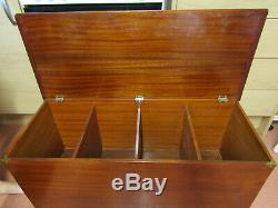Large Free-standing Wooden Record Storage Box Holds 200+ Lp's