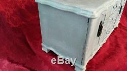 Large Musical Jewellery Box. Shabby Chic Rustic Duck Egg Blue Jewellery Drawers