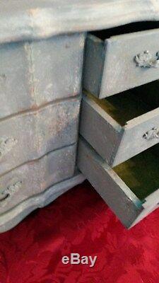 Large Musical Jewellery Box. Shabby Chic Rustic Duck Egg Blue Jewellery Drawers