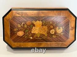 Large Sorento Italy Handcrafted Musical Wood Inlay Music Jewelry Trinket Box