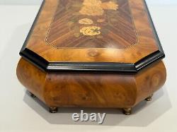 Large Sorento Italy Handcrafted Musical Wood Inlay Music Jewelry Trinket Box