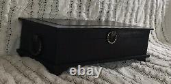 Lg. VTG Music Jewery Box. Black Walnut. Mens Womens Japan. 16x9x5.5. GRT Cond