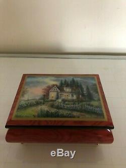 Limited Edition Ercolano Musical Box With A Victorian Retreat Picture On LID