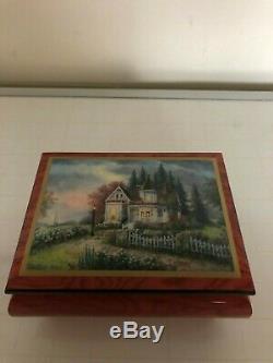 Limited Edition Ercolano Musical Box With A Victorian Retreat Picture On LID