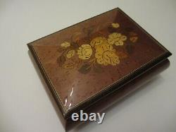 Lnwot Romance Swiss Made By Reuge Music Box Wedding Song Wood Inlay Made Italy