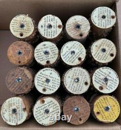 Lot of 16 Vintage Concert Roller Organ Cobs Music Box Pinned Wood Cylinders