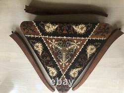 MAPSA Inlaid Wood Triangular Music Box Swiss Movement Storage Table Wind Up