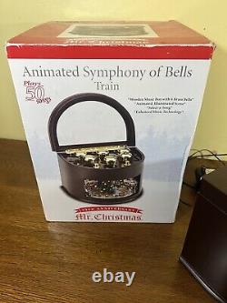 MR CHRISTMAS Animated Symphony Of Bells Train 50 Songs Music Box Works W Box